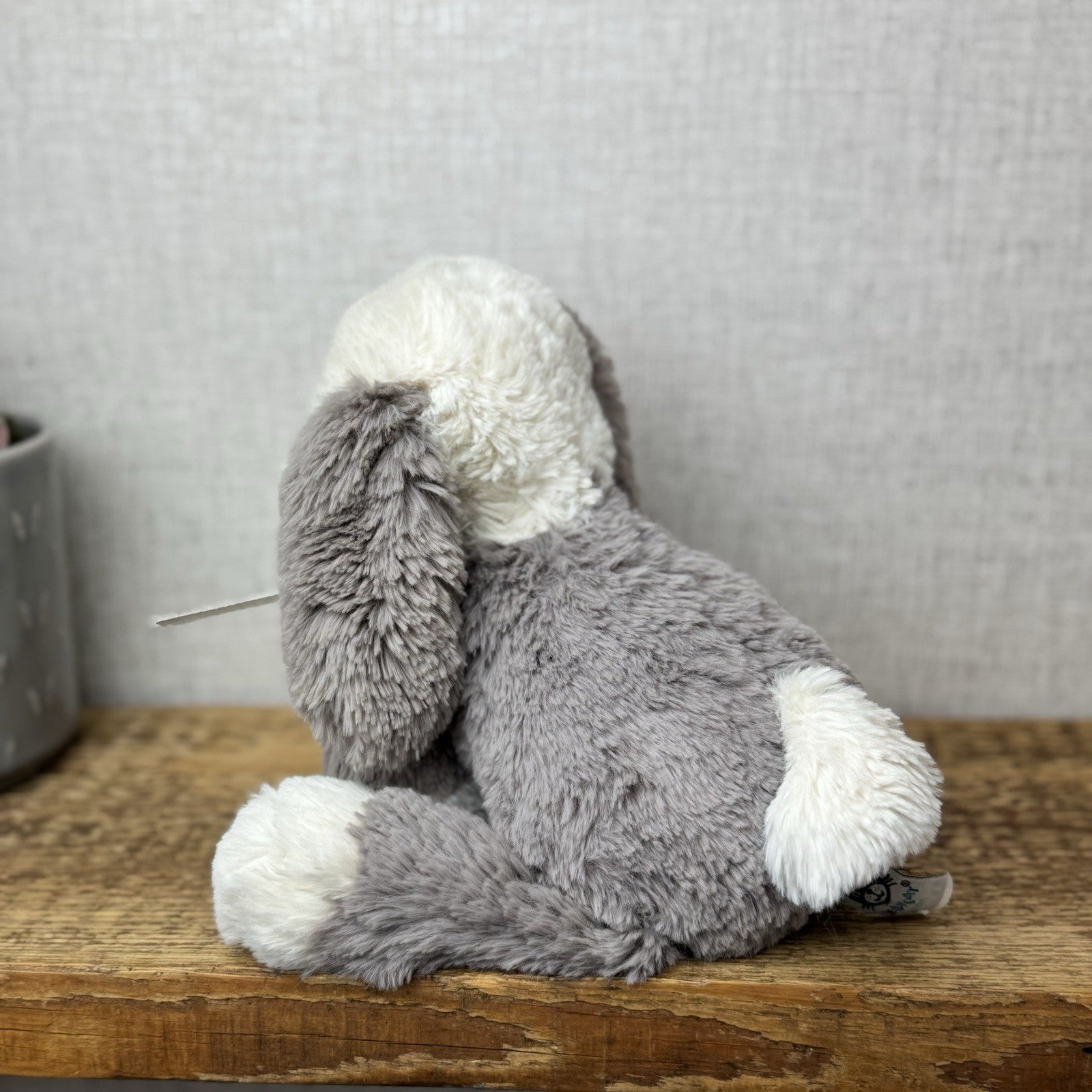 Jellycat Smudge Puppy - Medium Grey & White Puppy Floppy Plush Toy Medium 14"