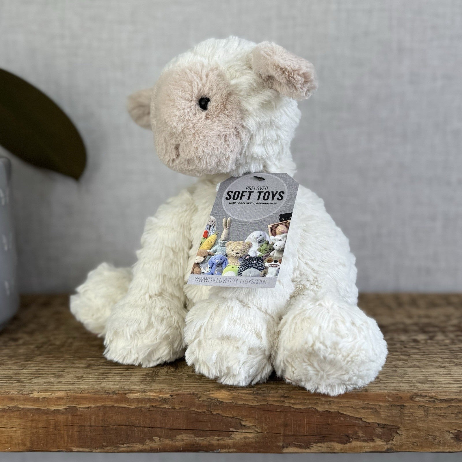 Jellycat Medium Fuddlewuddle Lamb Beige Face Textured Sheep Beanie 9" (#2)