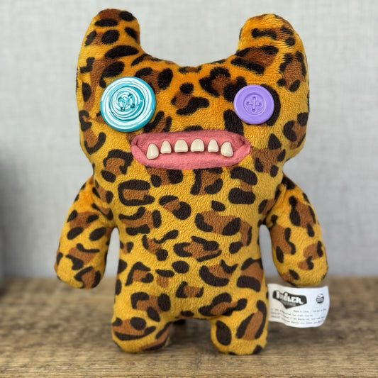 Fuggler Indecisive Monster Leopard Print Ugly Monster Button Eyes Retired