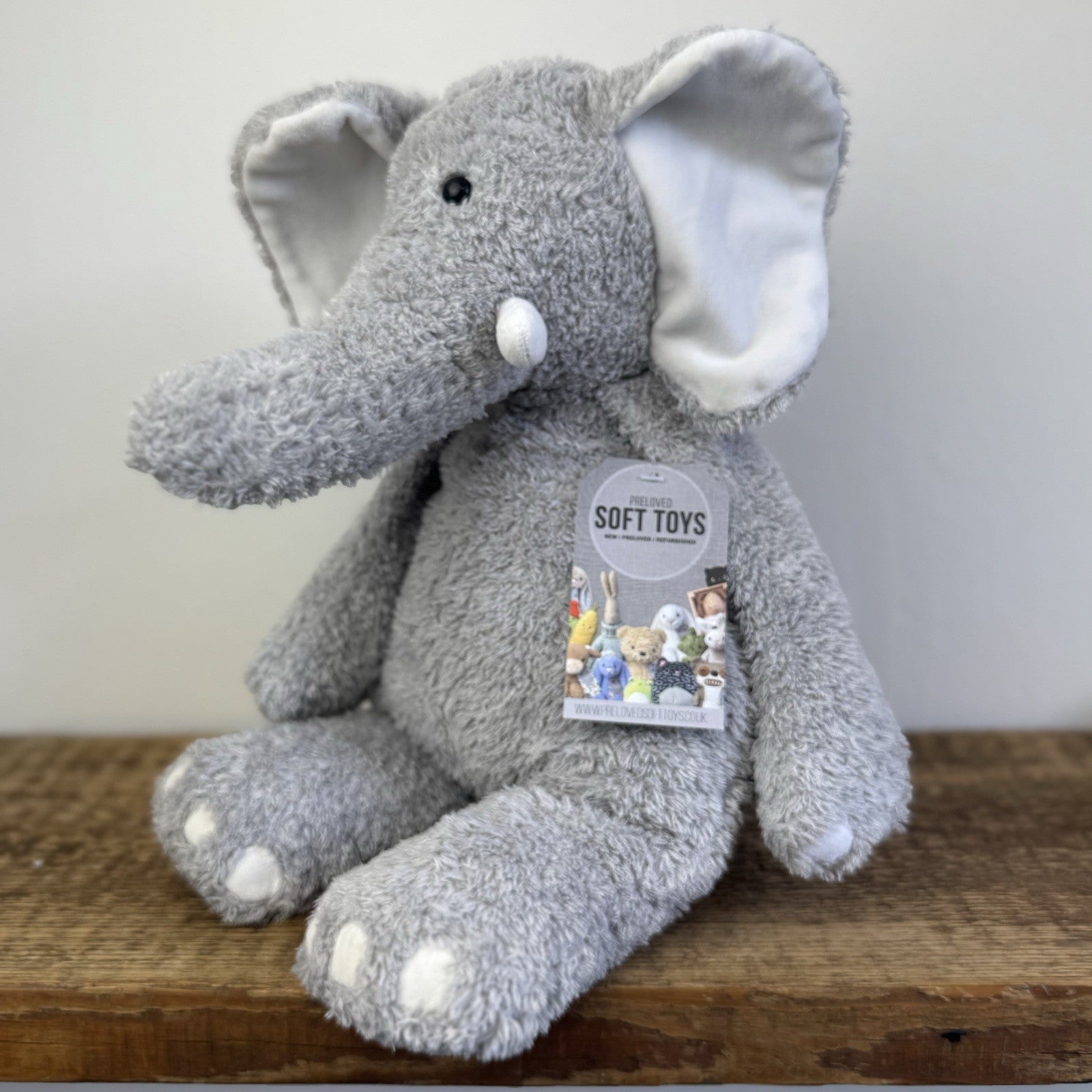 The Little White Company Elephant (Jellycat Collab) Bunglie Style Soft Toy 14"