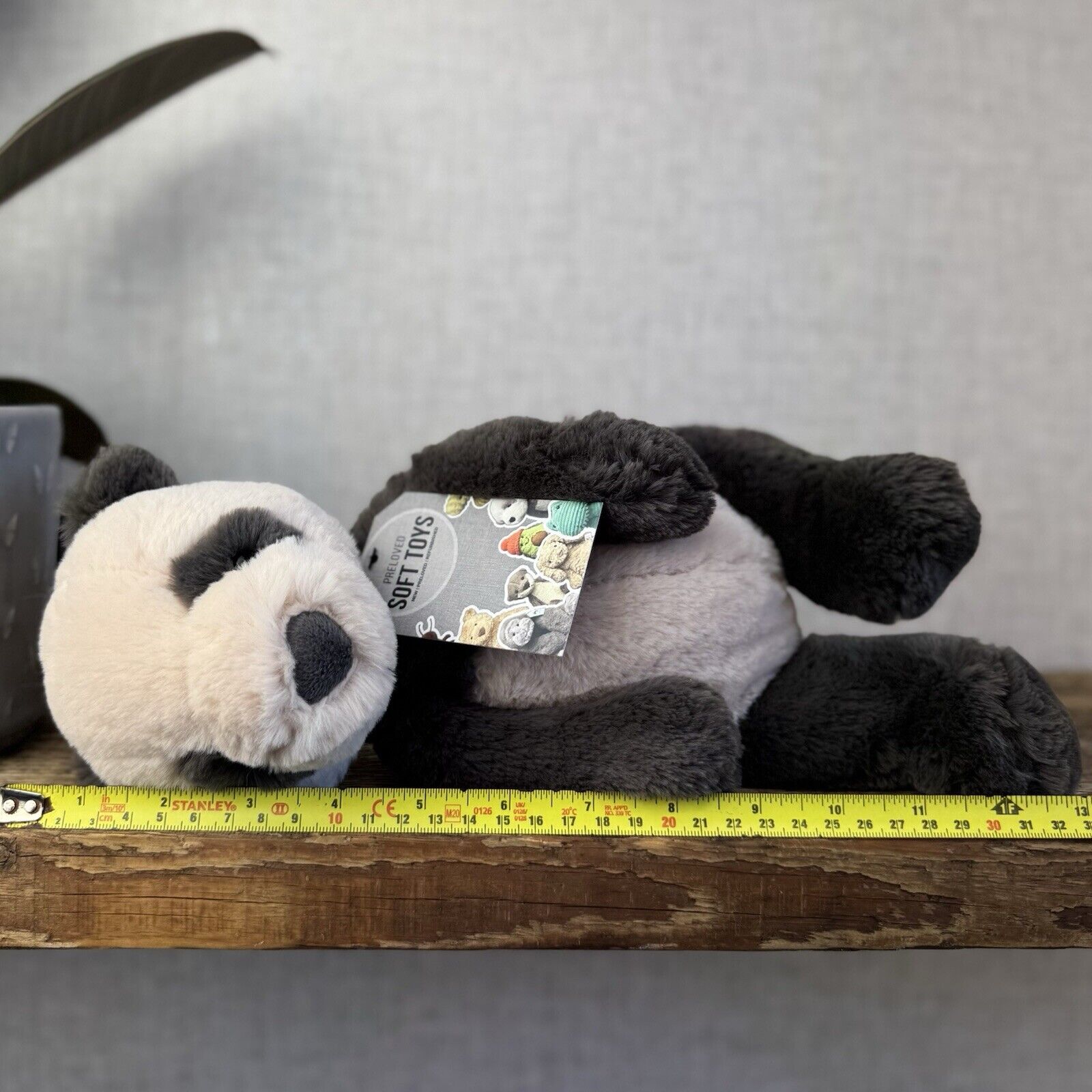 Jellycat Medium Puffles Panda - Super Soft Sitting Cream & Black Panda 13"