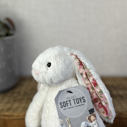 Jellycat Small Bashful Blossom Cream Bunny Berry - Cream Bunny Pink Ears NWOT 8”
