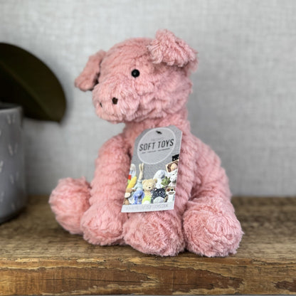 Jellycat Medium Fuddlewuddle Pig - Textured Sitting Piglet Soft Toy Beanie 8"