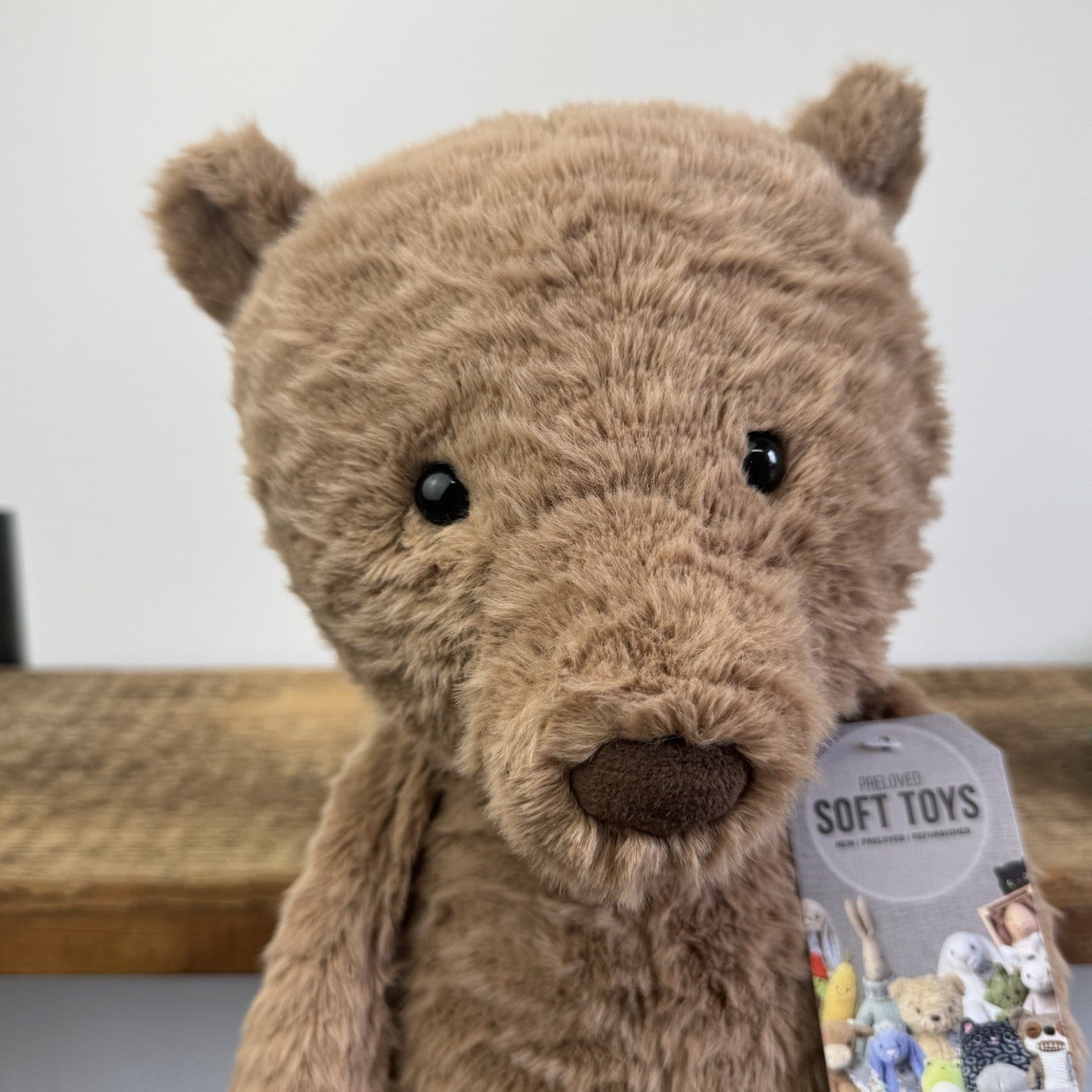 Jellycat Large Cocoa Bear - Large Brown Textured Retired Bear 16"