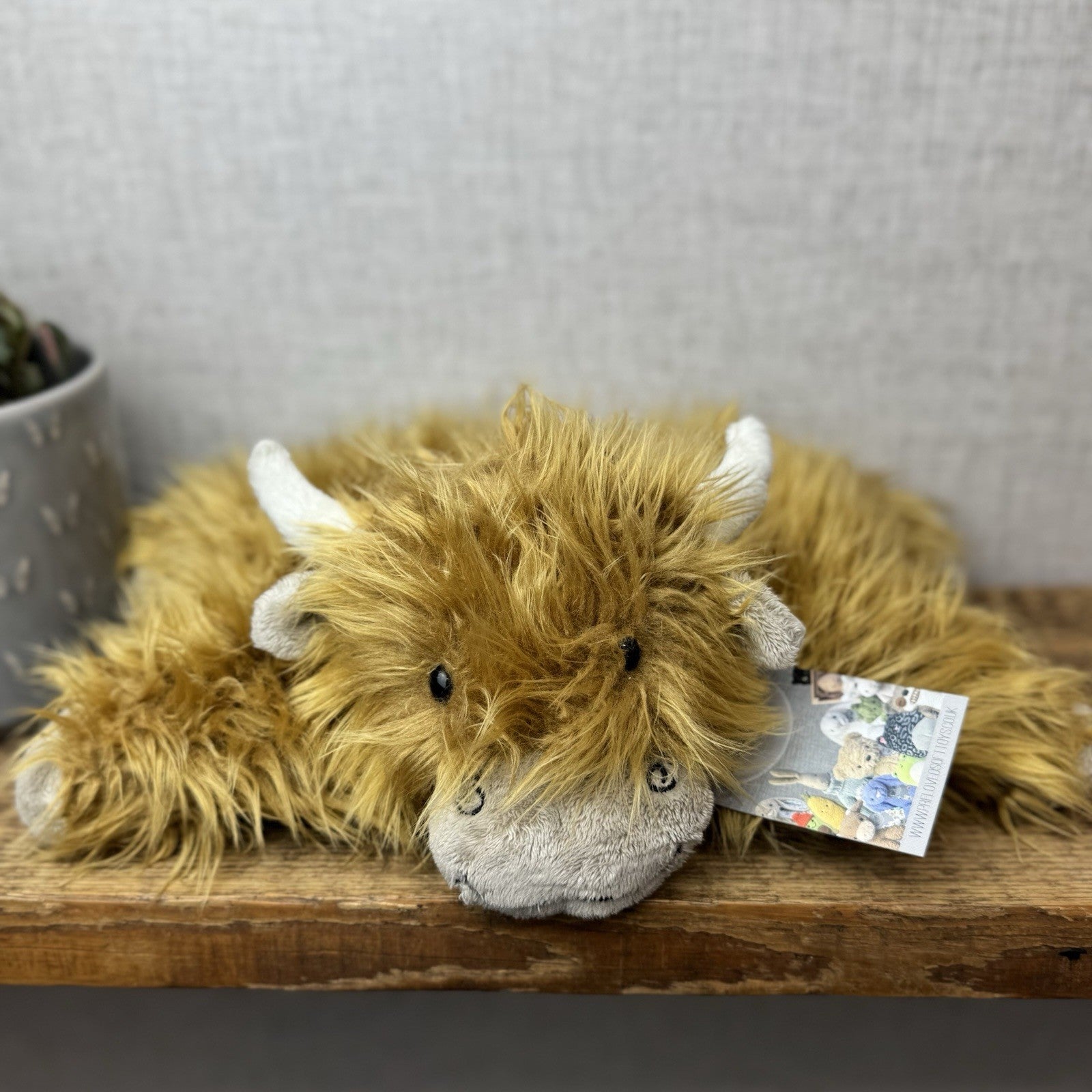 Jellycat Medium Truffles Cow - Fluffy Cow Cushion Fluffy Highland Cow 12"