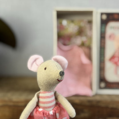 Maileg Retired Big Sister Mouse In Matchbox 2013 - Painted Nose, Red Mouth Rare