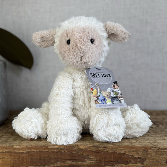 Jellycat Medium Fuddlewuddle Lamb Beige Face Textured Sheep Beanie 9" (#2)