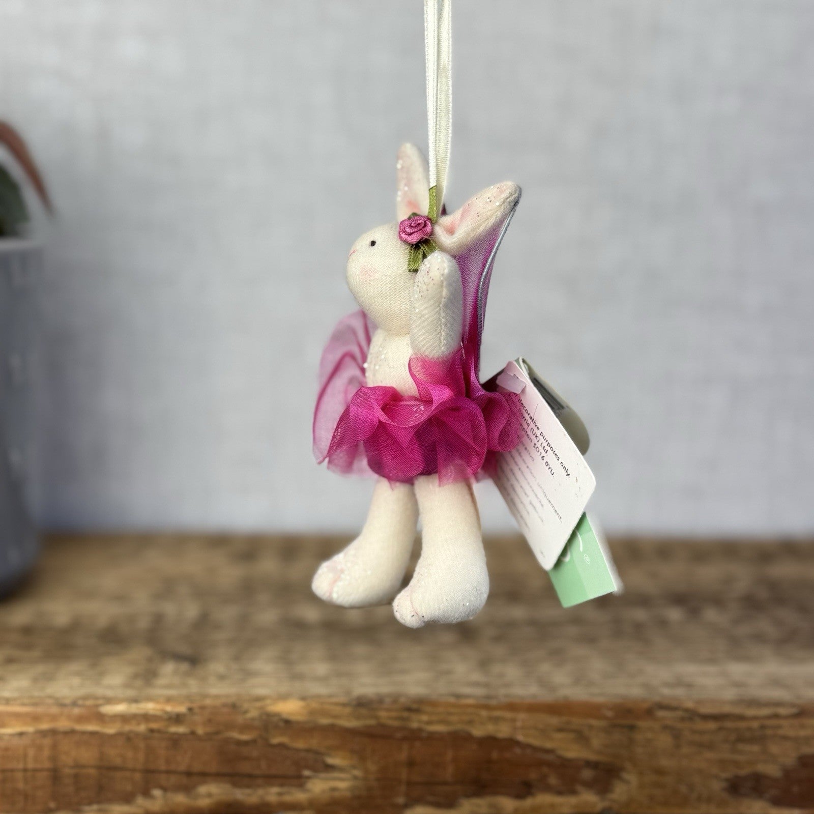 Russ Berrie Flutter Bunnies - Mini Rabbit Hanging Plush With Tags Retired 5"