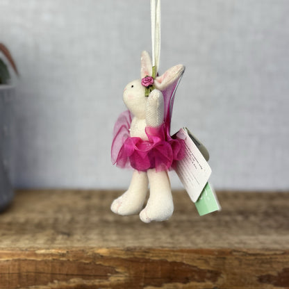 Russ Berrie Flutter Bunnies - Mini Rabbit Hanging Plush With Tags Retired 5"