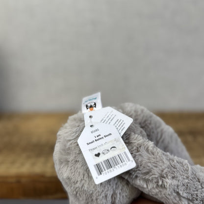 Jellycat Small Bailey Sloth - Small Grey Sloth Snugglet Rare Retired With Tags