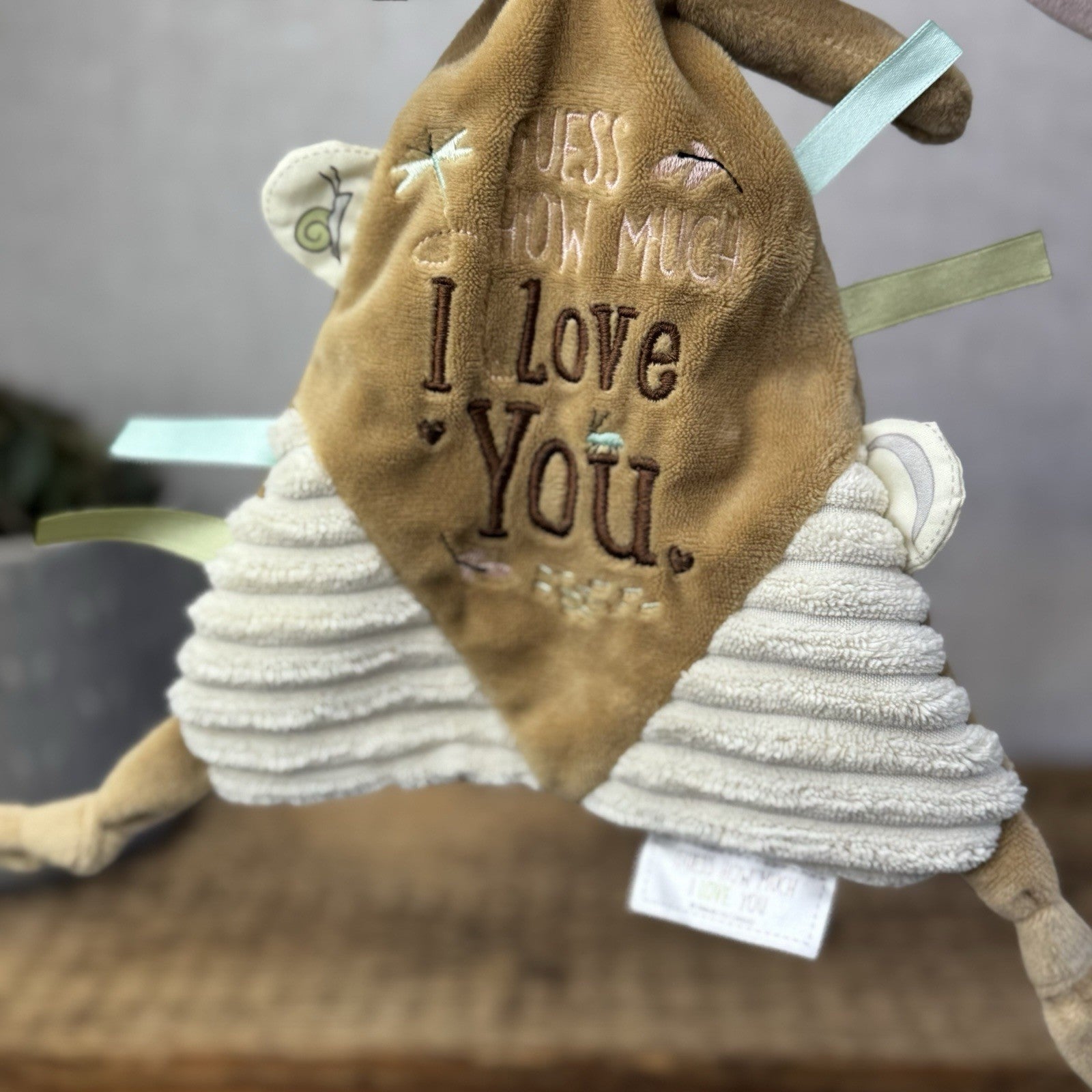 Guess How Much I Love You Nutbrown Hare Baby Comfort Taggy Rainbow Designs 