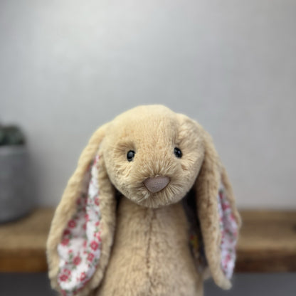 Jellycat Medium Bashful Honey “Blossom” - Rare Medium Honey With Custom Ears 12”