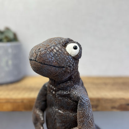 Jellycat Kenny Komodo Dragon - Grey Lizard Retired Medium Brown/grey NWOT 12"