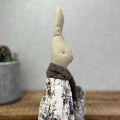 Maileg Medium Winter Rabbit Girl - Red Knit Dress & Fur Boots Retired 2014