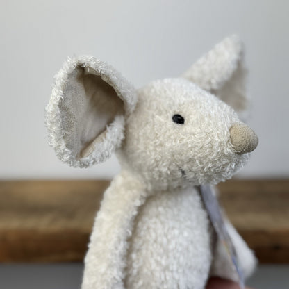 Jellycat Tickle Mouse - Cream Vintage Rare Mouse Beanie Soft Toy 12"