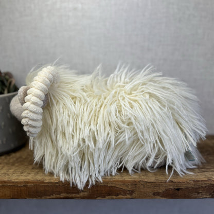 Jellycat Charming Ram - Large Fluffy Long Haired Sheep/Ram Farm Animal Tags 12"