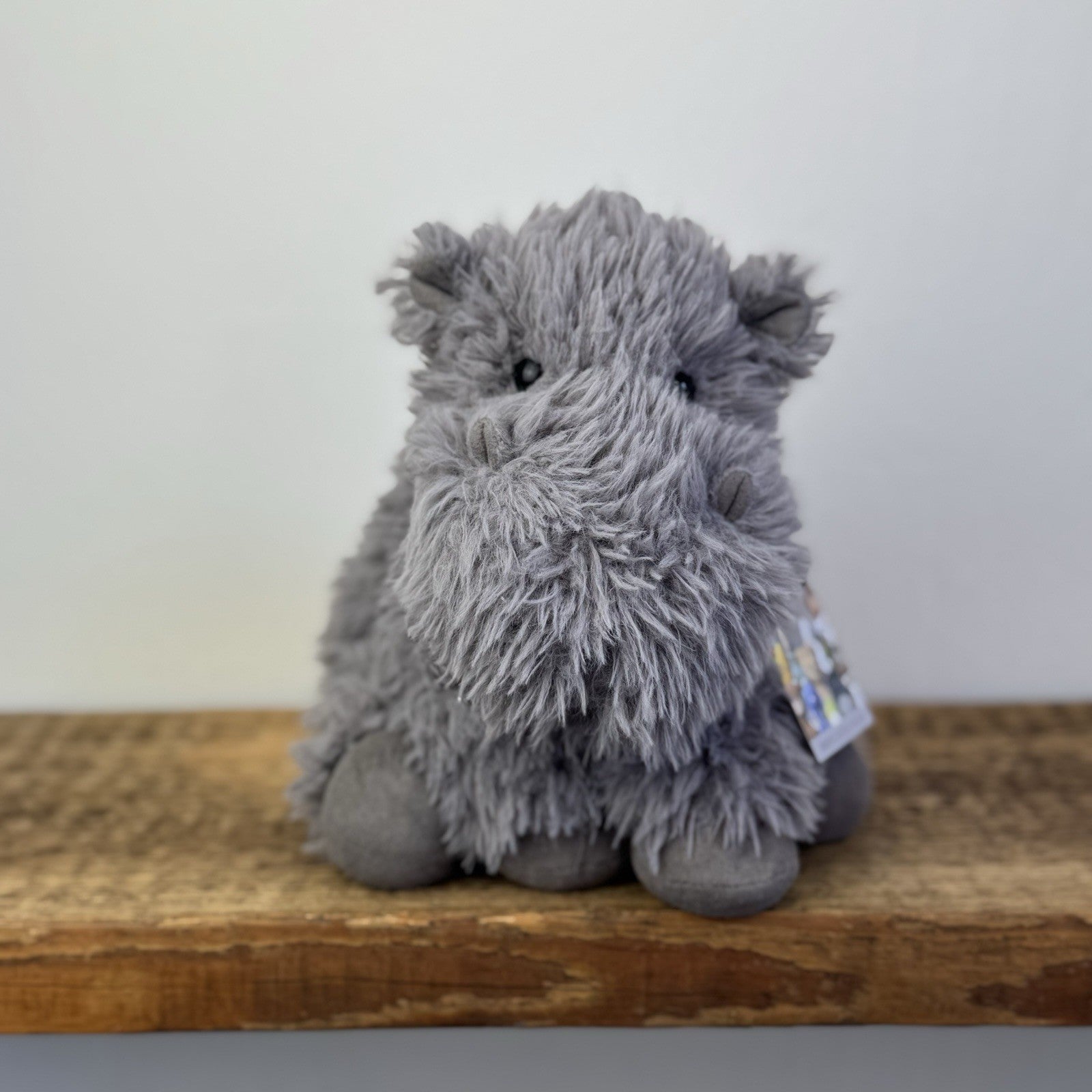 Jellycat Curvie Hippo - Grey Fluffy Beanie Chunky Hippo Plush Retired 9"
