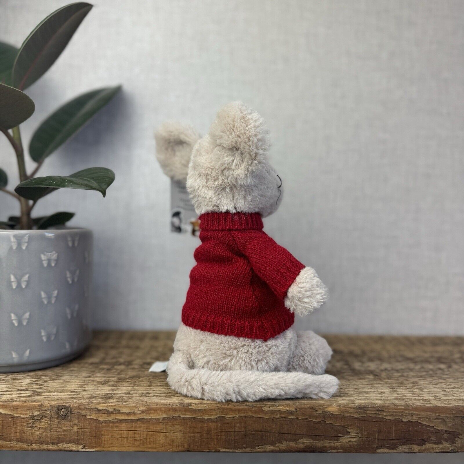 Jellycat Christmas Mouse In Jumper - John Lewis Collaborative Retired Mouse 8"
