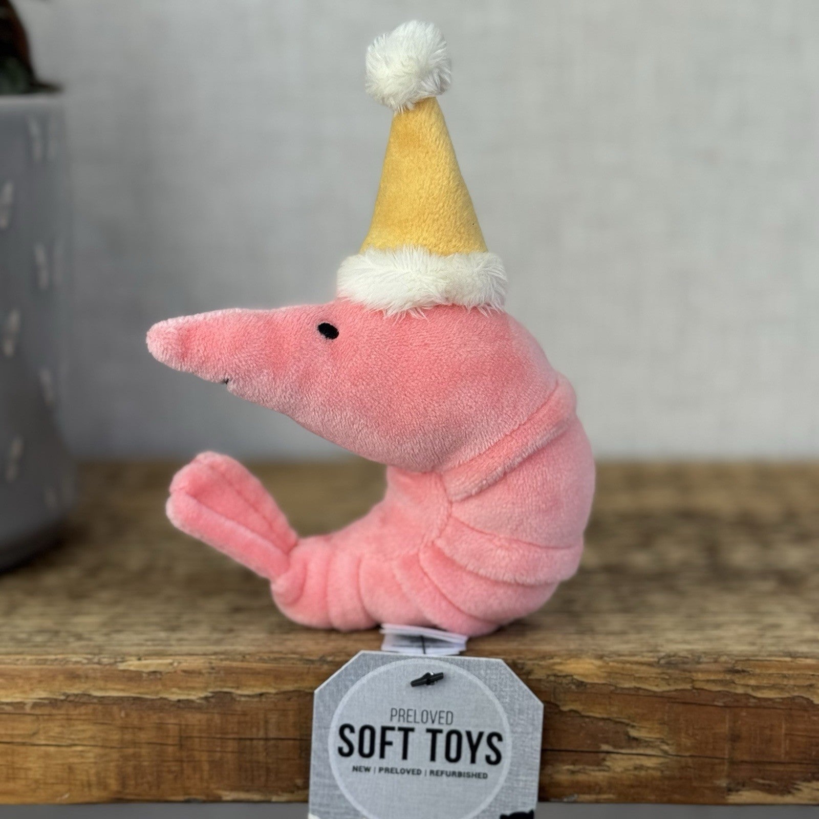 Jellycat Celebration Crustacean Shrimp Prawn Soft Toy Plush - Shrimp In Hat (#2)