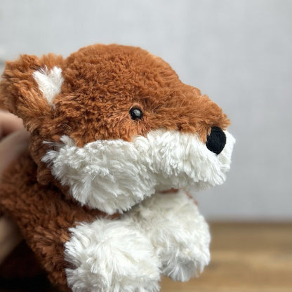 Jellycat Tumblie Fox - Laying Curly Fur Fox Plush Beanie - Lying Fox Medium 12"