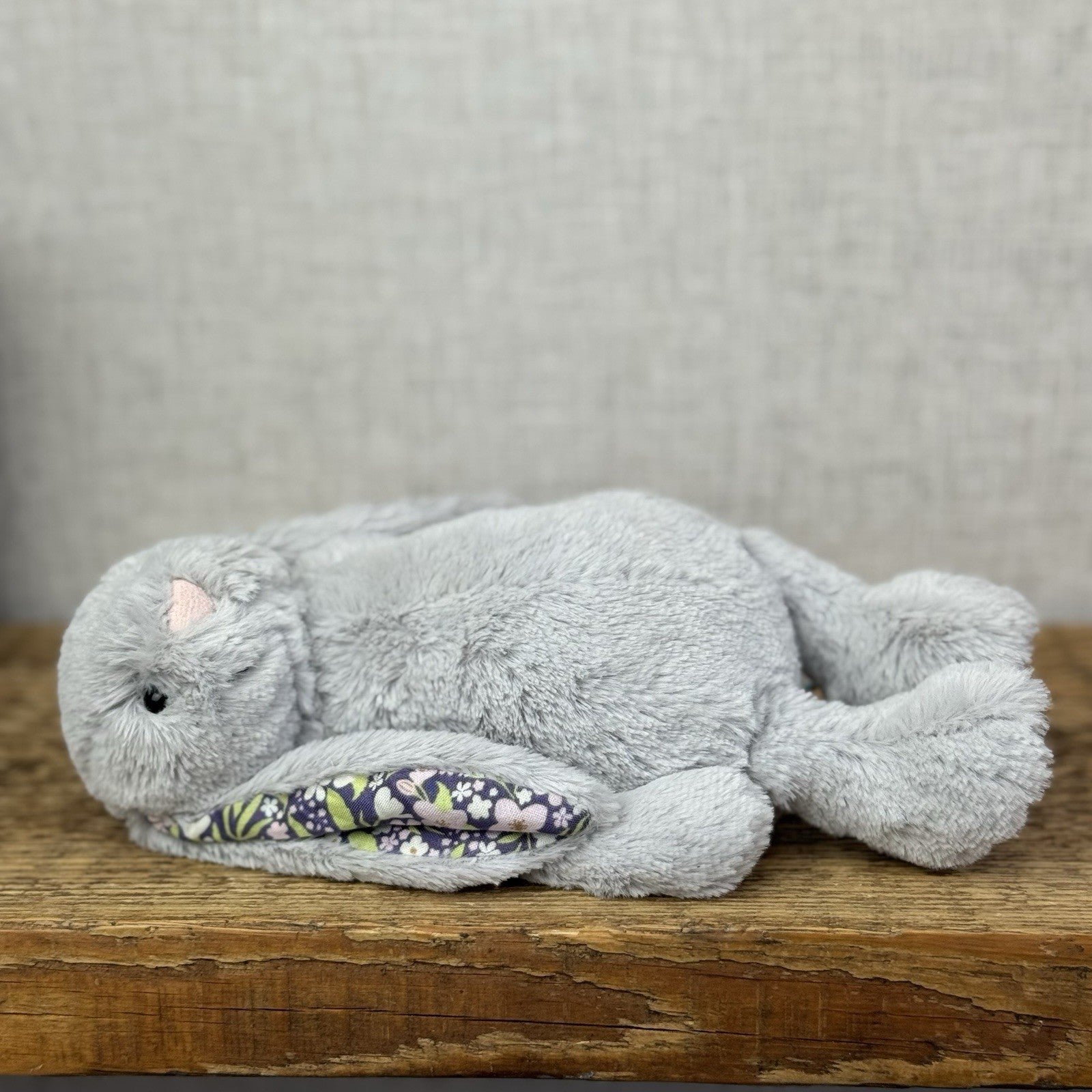 Jellycat Small Blossom Silver Bunny "Bloom" BNWT Purple Floral Ears Grey Bunny
