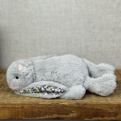 Jellycat Small Blossom Silver Bunny "Bloom" BNWT Purple Floral Ears Grey Bunny