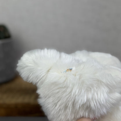 Animal Alley Realistic White Fluffy Cat - Fluffy Beanie Mini Cat Soft Toy 8"