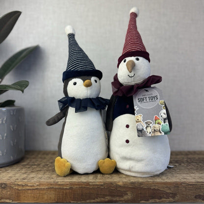 Jellycat Yule Penguin - Scandi Christmas Beanie Plush Toy Retired Medium 11"