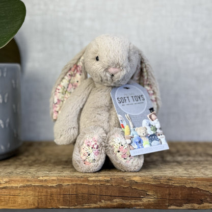 Jellycat Small Bea Beige Blossom Bashful Bunny - Floral Brown Rabbit 8” (#2)
