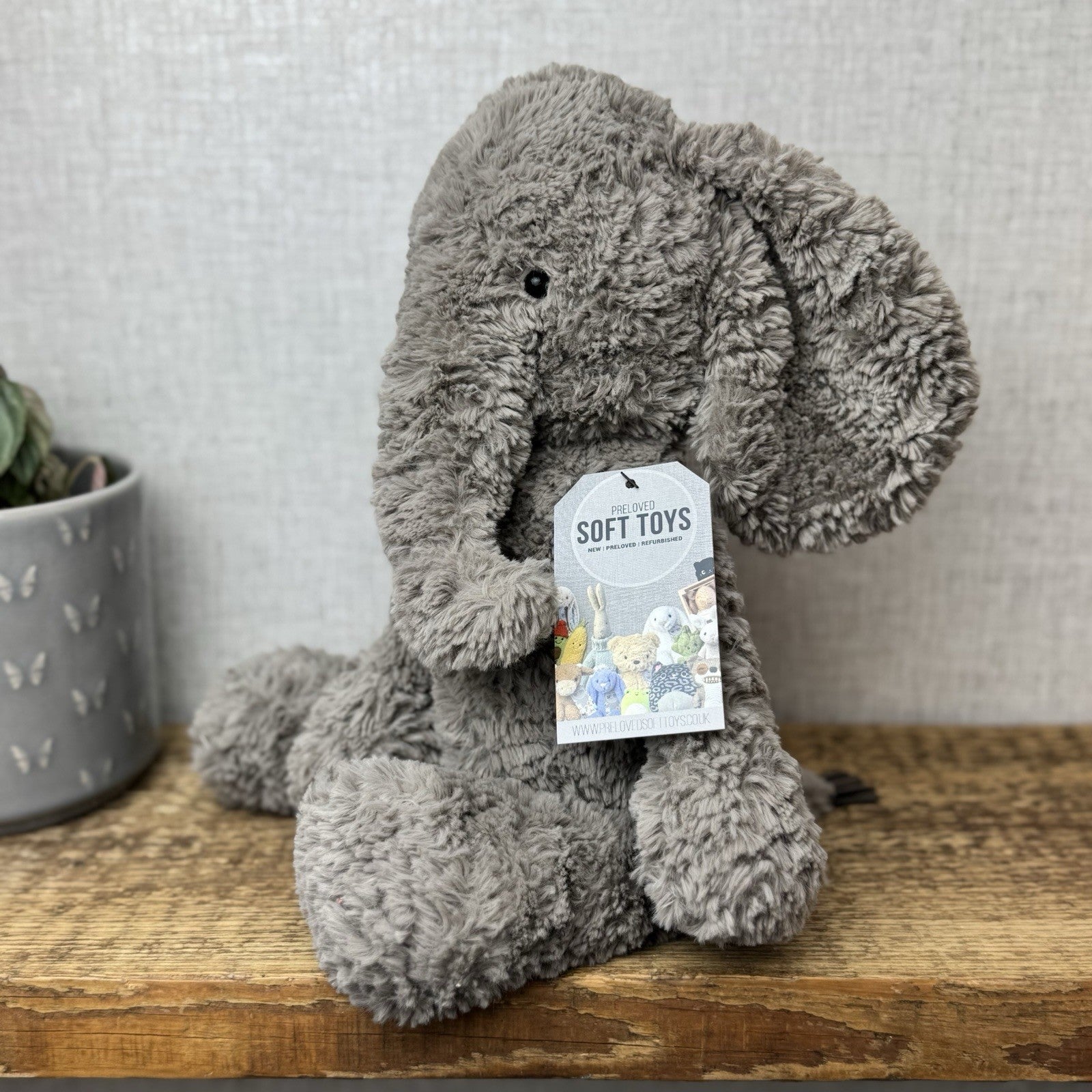 Jellycat Medium Mumble Elephant - Medium Dark Grey Jellycat Elephant 14"