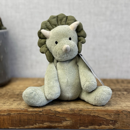 Jellycat Duffie Dino Rattle - Small Green Jellycat Dinosaur Rattle Soft Toy 6"