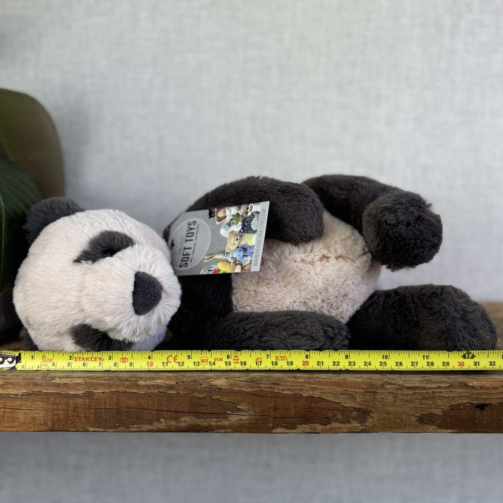 Jellycat Medium Puffles Panda - Super Soft Sitting Cream & Black Panda 13" (#2)