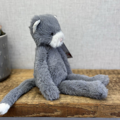Jellycat Sweetie Kitten - Small Fluffy Light Grey Beanie Kitten (repaired)