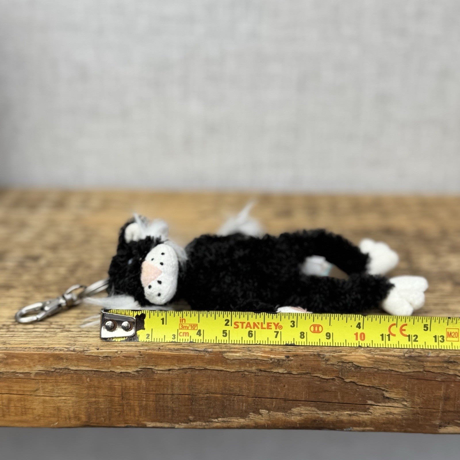 Jellycat Dodger The Alley Cat Keyring- Rare Vintage Jellycat Miniature With Tags