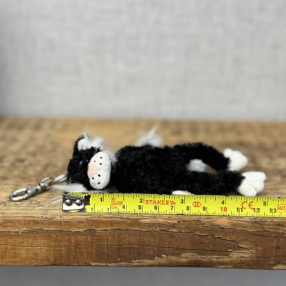 Jellycat Dodger The Alley Cat Keyring- Rare Vintage Jellycat Miniature With Tags