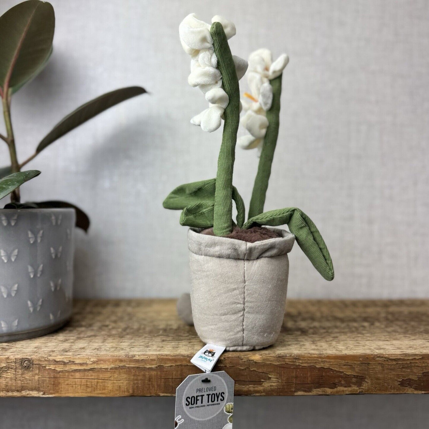 Jellycat Amuseable White Orchid - Retired Jellycat Potted Plant Medium 12"