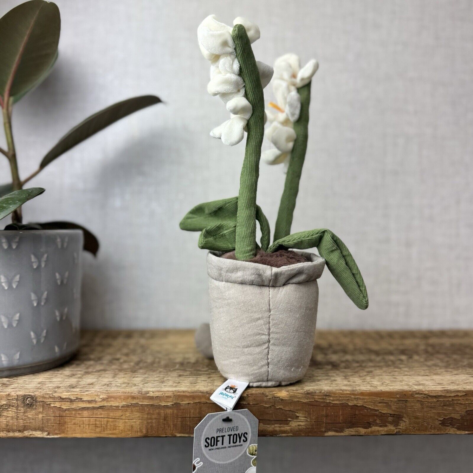 Jellycat Amuseable White Orchid - Retired Jellycat Potted Plant Medium 12"