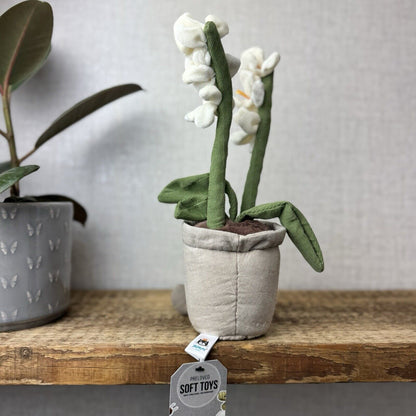 Jellycat Amuseable White Orchid - Retired Jellycat Potted Plant Medium 12"