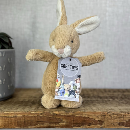 Jellycat Bobtail Honey Bunny - Small Honey Bunny Standing Bunny Cute Beanie 8"