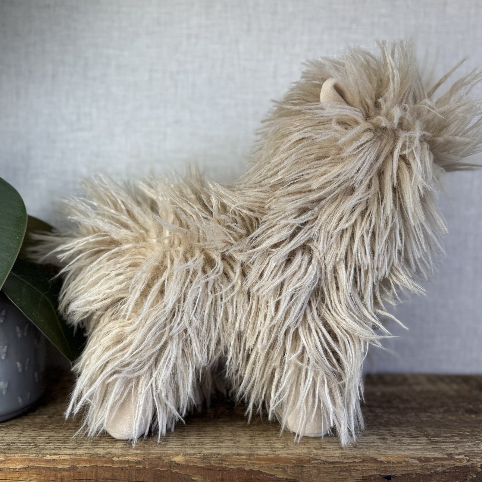 Jellycat Luscious llama - Large Beige Fluffy Llama Beanie Soft Toy Retired 12”
