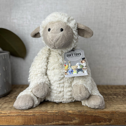 Jellycat Medium Fuddles Sheep Lamb Textured Lamb Soft Toy Beanie 12"