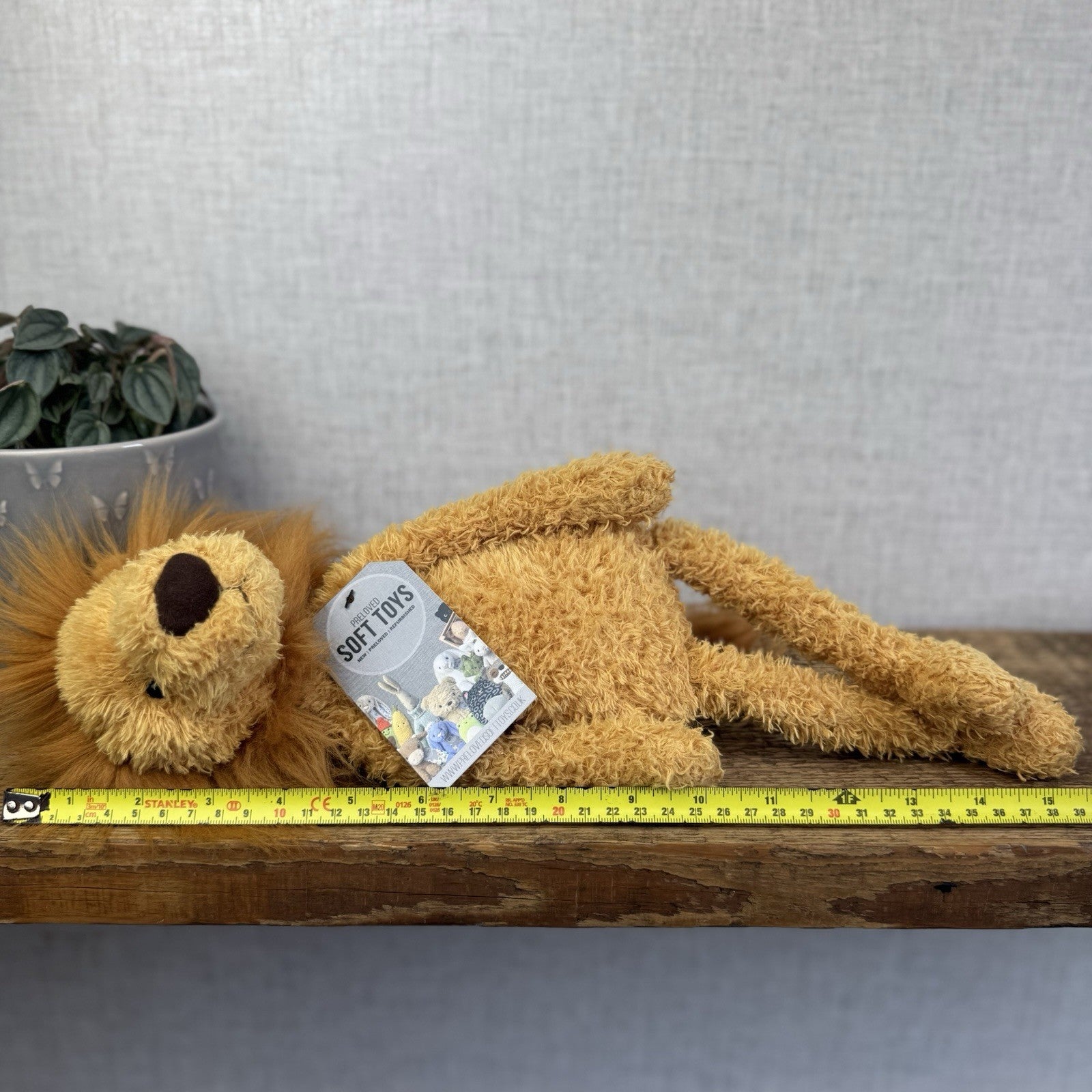 Jellycat Wild Thing Lion - Light Yellow Curly Long Legs Wild Cat Beanie Plush