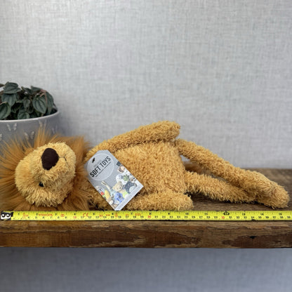 Jellycat Wild Thing Lion - Light Yellow Curly Long Legs Wild Cat Beanie Plush