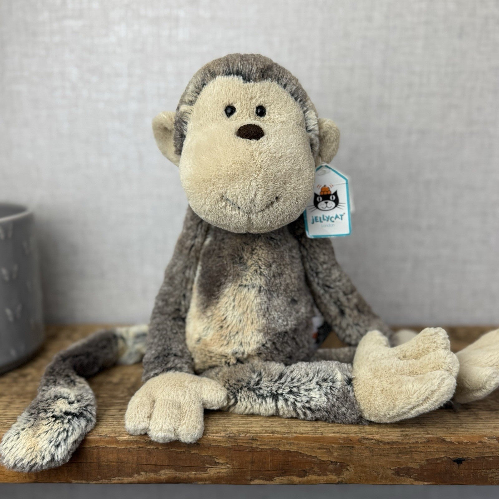Jellycat Medium Mattie Monkey - Woodland Grey/Brown Mix Monkey With Tags 16"