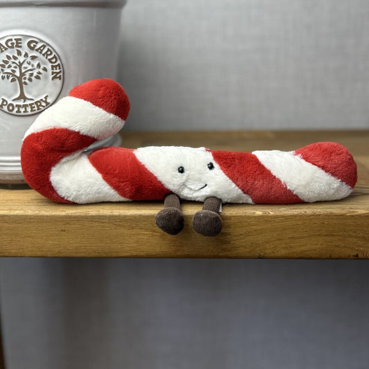 Jellycat Amusable Candy Cane - Christmas Soft Toy - Candy Cane Plush Teddy 12"