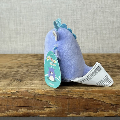Squishmallow Micromallow With Tag - Dane Purple Dragon Spakly Wings New 3"