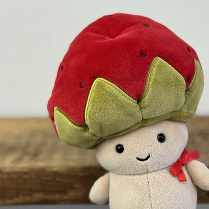 Jellycat Straw-Beret Sallie Red Mushroom Jellycat Plush Cute Kawaii Small 8”