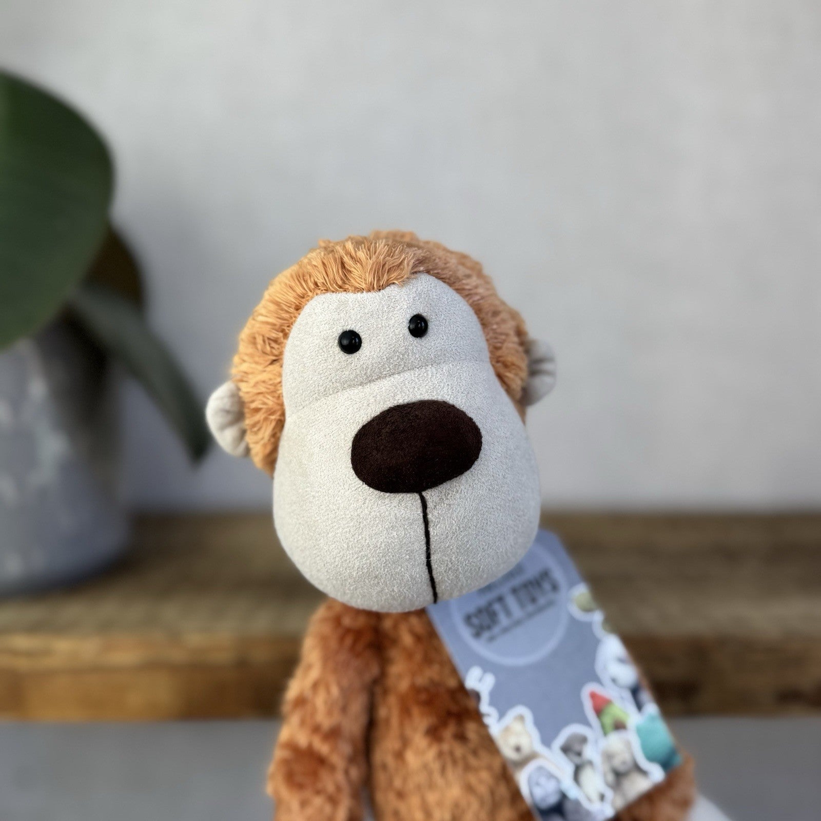 Jellycat Doolally Monkey Chimp Vintage Fluffy Orange Monkey Beanie Plush