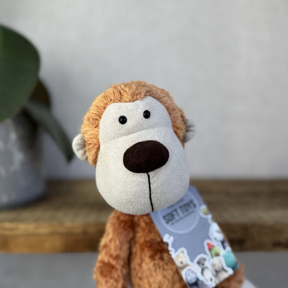 Jellycat Doolally Monkey Chimp Vintage Fluffy Orange Monkey Beanie Plush