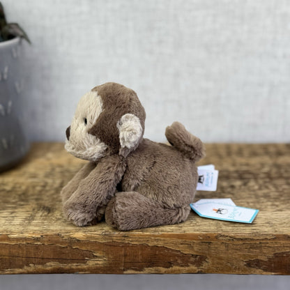 Jellycat Tiny Smudge Monkey - Mini Laying Monkey Beanie Plush New With Tags 6"